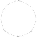 14K White Gold 1/3 CTW Lab-Grown Diamond 3-Station 18" Necklace