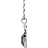 Sterling Silver 8x6 mm Natural Black Onyx & .03 CT Natural Diamond 16-18" Necklace