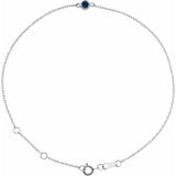 Sterling Silver Lab-Grown Blue Sapphire Bezel-Set Solitaire 6 1/2-7 1/2
