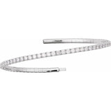 14K White Gold 1 CTW Lab-Grown Diamond  Flexible Bangle 7" Bracelet