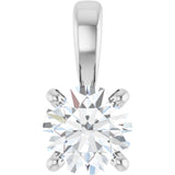 14K White Gold 1/3 CT Natural Diamond Pendant