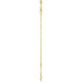 14K Yellow Gold Natural Aquamarine Bezel-Set Three-Stone 6 1/2-7 1/2" Bracelet
