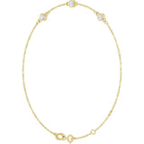 14K Yellow Gold 1/4 CTW Natural Diamond Bezel-Set Three-Stone 6 1/2-7 1/2" Bracelet