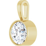 14K Yellow Gold 5/8 CT Natural Diamond Bezel-Set Solitaire Pendant