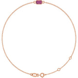 14K Rose Gold Natural Pink Tourmaline 6 1/2-7 1/2" Bracelet