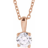 14K Rose Gold 1/2 CT Natural Diamond 18" Necklace