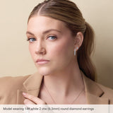 14K Rose Gold Lab-Grown Emerald Earring