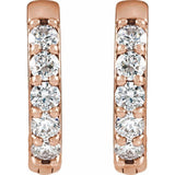 14K Rose Gold 1/4 CTW Lab-Grown Diamond Hinged 12.5 mm Hoop Earrings