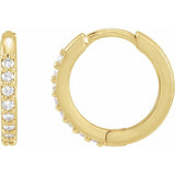 14K Rose Gold 1/6 CTW Lab-Grown Diamond Hinged 10 mm Hoop Earrings