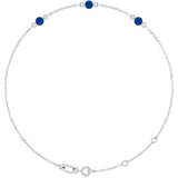 Sterling Silver Natural Blue Sapphire 6 1/2-7 1/2" Bracelet