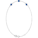 Sterling Silver Natural Blue Sapphire 6 1/2-7 1/2" Bracelet