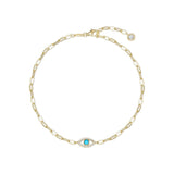 Evil Eye Paperclip Anklet
