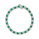 7.5 CTW Aria Half- Bezel Emerald Tennis Bracelet