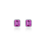October Birthstone Solitaire Stud Earrings