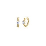 Emerald Twist Huggie Earrings