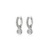 Cordelia Bezel Charm Huggie Earrings