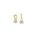 Oval Charm Molten Huggie Hoops