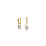 Pear Charm Molten Huggie Hoops