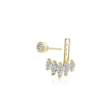 Marquise Crown Ear Jacket Earrings