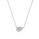 East-West Bezel Pear Solitaire Necklace 