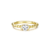 Woven Oval Solitaire Ring