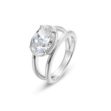 Floating Oval Split Shank Ring