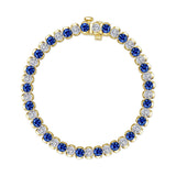 7.5 CTW Aria Half- Bezel Sapphire Tennis Bracelet