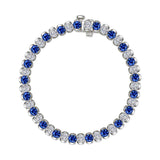 7.5 CTW Aria Half- Bezel Sapphire Tennis Bracelet