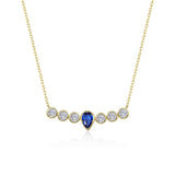 Sapphire Pear of Joy Necklace 