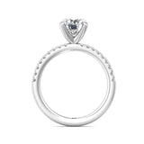 Sugarock Micropave 14K White Gold Engagement Ring DEF VVS-VS