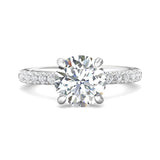 Sugarock Micropave 14K White Gold Engagement Ring DEF VVS-VS