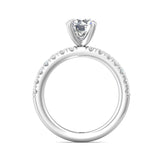 Sugarock Micropave 14K White Gold Engagement Ring DEF VVS-VS