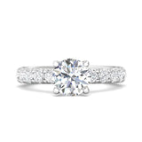 Sugarock Micropave 14K White Gold Engagement Ring DEF VVS-VS