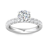 Sugarock Micropave 14K White Gold Engagement Ring DEF VVS-VS