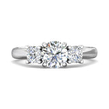Sugarock Three Stone 14K White Gold Engagement Ring DEF VVS-VS