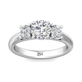 Sugarock Three Stone 14K White Gold Engagement Ring DEF VVS-VS