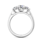 Sugarock Three Stone 14K White Gold Engagement Ring DEF VVS-VS