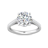 Sugarock Micropave 14K White Gold Engagement Ring DEF VVS-VS
