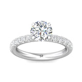 Sugarock Micropave 18K White Gold Engagement Ring DEF VVS-VS