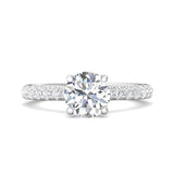 Sugarock Micropave 18K White Gold Engagement Ring DEF VVS-VS