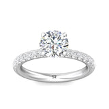 Sugarock Micropave 18K White Gold Engagement Ring DEF VVS-VS
