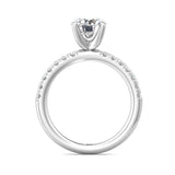 Sugarock Micropave 18K White Gold Engagement Ring DEF VVS-VS