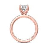 Sugarock Micropave 18K Rose Gold Engagement Ring DEF VVS-VS