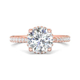Sugarock Micropave 18K Rose Gold Engagement Ring DEF VVS-VS