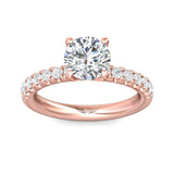 Sugarock Micropave 14K Rose Gold Engagement Ring DEF VVS-VS