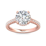 Sugarock Micropave 14K Rose Gold Engagement Ring DEF VVS-VS