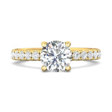 Sugarock Micropave 18K Yellow Gold Engagement Ring DEF VVS-VS