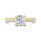 Sugarock Micropave 18K Yellow Gold Engagement Ring DEF VVS-VS