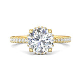 Sugarock Micropave 18K Yellow Gold Engagement Ring DEF VVS-VS