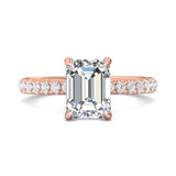 Sugarock Micropave 18K Rose Gold Engagement Ring DEF VVS-VS